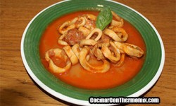 Calamares con salsa americana Calamares con salsa americana